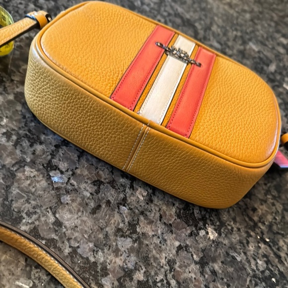 Coach Yellow and Red Crossbody Camera Bag with gunmetal accents EUC - Picture 13 of 17